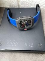 RM67‑02 NTPT Carbon Fiber Skeleton Watch, Blue Woven Fabric Strap - Image 7
