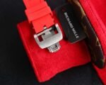RM35‑02 RAFA Steel Case with Lab‑Grown Diamonds, Red Fluororubber Strap Skeleton Watch - Image 7