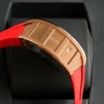 RM011‑02 Rose Gold Chronograph Skeleton Watch, Red Fluororubber Strap - Image 5