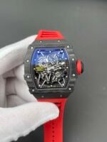 RM35‑02 RAFA Carbon‑Case Red Fluororubber Strap Skeleton Watch