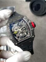 RM35‑02 RAFA Forged Carbon Case Black Fluororubber Strap Skeleton Watch - Image 3