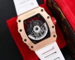 RM35‑01 RAFA Rose‑Gold Tone Case with Lab‑Grown Diamonds, White Fluororubber Strap Skeleton Watch - Image 6