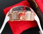 RM35‑01 RAFA Rose‑Gold Tone Case with Lab‑Grown Diamonds, White Fluororubber Strap Skeleton Watch - Image 4