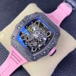 RM35‑02 RAFA Forged Carbon Case Pink Fluororubber Strap Skeleton Watch - Image 3
