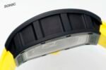 RM035 Americas Black‑Ceramic Case Yellow Fluororubber Strap Skeleton Watch - Image 8
