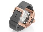 RM035 Americas Rose‑Gold Case Grey Fluororubber Strap Skeleton Watch - Image 8