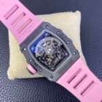 RM35‑02 RAFA Forged Carbon Case Pink Fluororubber Strap Skeleton Watch - Image 6