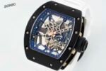 RM035 Americas Black‑Ceramic Case White Fluororubber Strap Skeleton Watch - Image 3