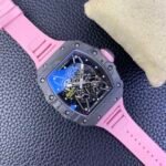 RM35‑02 RAFA Forged Carbon Case Pink Fluororubber Strap Skeleton Watch - Image 5