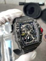 RM35‑02 RAFA Forged Carbon Case Black Fluororubber Strap Skeleton Watch - Image 4