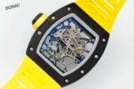 RM035 Americas Black‑Ceramic Case Yellow Fluororubber Strap Skeleton Watch - Image 7