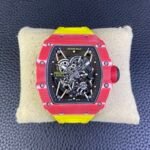 RM35‑02 RAFA Red Forged Carbon Case Yellow Fluororubber Strap Skeleton Watch