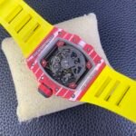 RM35‑02 RAFA Red Forged Carbon Case Yellow Fluororubber Strap Skeleton Watch - Image 5