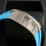 RM011‑02 Stainless Steel Blue Dial Chronograph Skeleton Watch, Blue Fluororubber Strap - Image 6