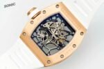 RM035 Americas Yellow‑Gold Case White Fluororubber Strap Skeleton Watch - Image 7