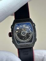 RM67‑02 Ultra‑thin NTPT Carbon Fiber Skeleton Watch, Red Woven Fabric Strap - Image 6