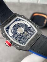 RM67‑02 NTPT Carbon Fiber Skeleton Watch, Blue Woven Fabric Strap - Image 8