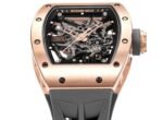 RM035 Americas Rose‑Gold Case Grey Fluororubber Strap Skeleton Watch - Image 4