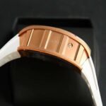 RM011‑02 Rose Gold Chronograph Skeleton Watch, White Rubber Strap - Image 5