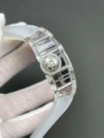 RM052 Transparent Sapphire Skull Skeleton Watch, Translucent Fluororubber Strap - Image 6