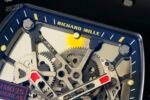 RM035 Americas Black‑Ceramic Case Yellow Fluororubber Strap Skeleton Watch - Image 6