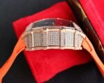 RM35‑02 RAFA Rose‑Gold Tone Case with Lab‑Grown Diamonds, Orange Fluororubber Strap Skeleton Watch - Image 5