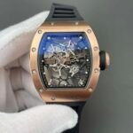 RM035 Americas Rose Gold Skeleton Watch