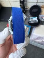 RM67‑02 White NTPT Carbon Fiber Skeleton Watch, Blue Woven Fabric Strap - Image 8