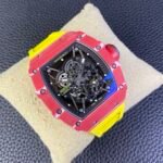 RM35‑02 RAFA Red Forged Carbon Case Yellow Fluororubber Strap Skeleton Watch - Image 3