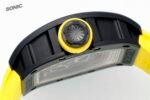 RM035 Americas Black‑Ceramic Case Yellow Fluororubber Strap Skeleton Watch - Image 9