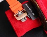 RM35‑02 RAFA Rose‑Gold Tone Case with Lab‑Grown Diamonds, Orange Fluororubber Strap Skeleton Watch - Image 7