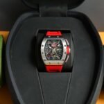 RM011‑02 Stainless Steel Chronograph Skeleton Watch, Red Fluororubber Strap - Image 6