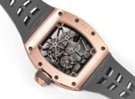 RM035 Americas Rose‑Gold Case Grey Fluororubber Strap Skeleton Watch - Image 5