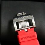 RM011‑02 Stainless Steel Chronograph Skeleton Watch, Red Fluororubber Strap - Image 7