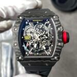 RM35‑02 RAFA Forged Carbon Case Black Fluororubber Strap Skeleton Watch