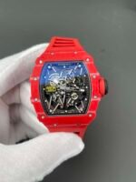 RM35‑02 RAFA Red Forged Carbon Case Red Fluororubber Strap Skeleton Watch