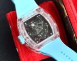 RM35‑02 RAFA Sapphire Crystal Clear Case Light‑Blue Fluororubber Strap Skeleton Watch - Image 7
